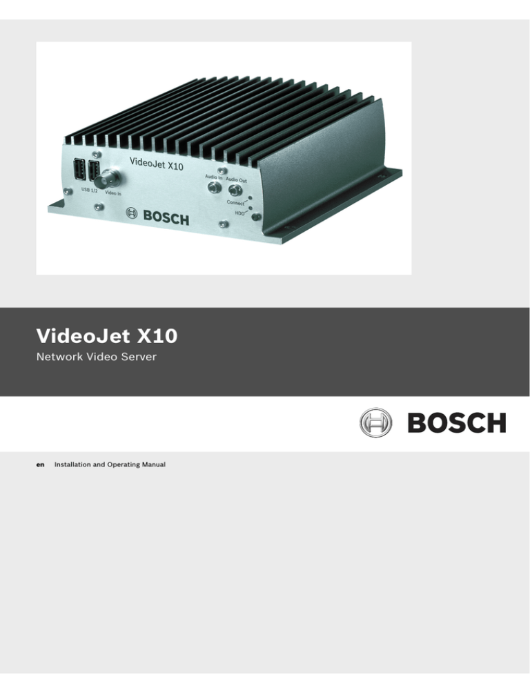 Bosch Appliances X10 Network Router User Manual Bosch Appliances X10 Network Router User Manual