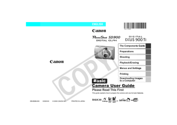 Canon IXUS 900 TI Digital Camera User Manual Canon IXUS 900 TI Digital Camera User Manual