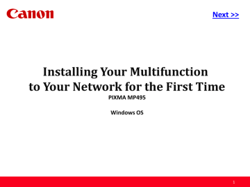 Canon MP495 Network Card User Manual Canon MP495 Network Card User Manual