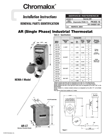 Chromalox PK405-18 Thermostat User Manual | Manualzz