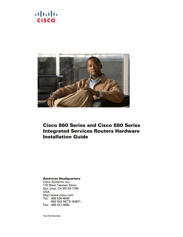 Cisco Systems 860 Network Router Installation guide | Manualzz Cisco Systems 860 Network Router Installation guide | Manualzz