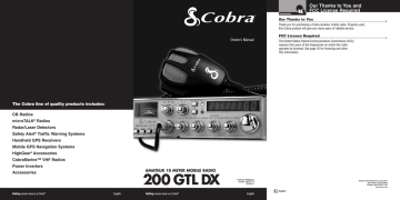 Controls And Indicators Cobra Electronics Gtl Dx Gtl Dx Manualzz