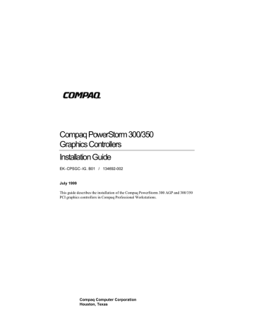 Compaq PowerStorm 300, PowerStorm 350, Presario 300 - Notebook PC User manual Compaq PowerStorm 300, PowerStorm 350, Presario 300 - Notebook PC User manual