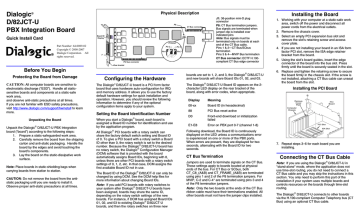 Dialogic D/82JCT-U Network Card User Manual | Manualzz Dialogic D/82JCT-U Network Card User Manual | Manualzz