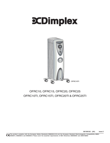 Dimplex OFRC20TI Electric Heater User Manual | Manualzz