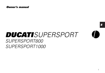 Ducati 1000 Motorcycle User Manual | Manualzz