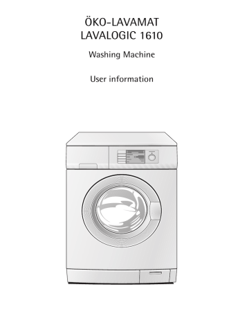 Electrolux 1610 Washer User Manual Electrolux 1610 Washer User Manual