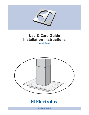 Electrolux 316495008 Ventilation Hood User Manual Electrolux 316495008 Ventilation Hood User Manual