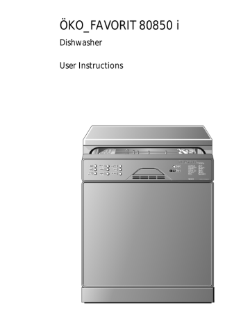 Electrolux 80850 i Dishwasher User Manual Electrolux 80850 i Dishwasher User Manual