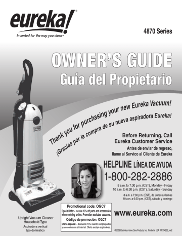 Eureka 4870 Vacuum Cleaner Owner's Guide | Manualzz