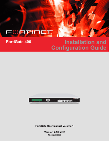 Firewall configuration. Fortinet FortiGate 400 | Manualzz