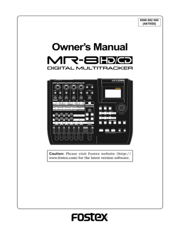 Fostex MR-8CD Musical Instrument Owner's Manual | Manualzz Fostex MR-8CD Musical Instrument Owner's Manual | Manualzz