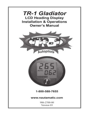 Garmin TR-1 Computer Monitor User Manual Garmin TR-1 Computer Monitor User Manual
