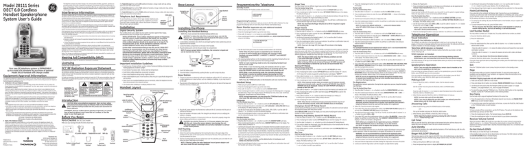 GE 00015922 Cordless Telephone User Manual GE 00015922 Cordless Telephone User Manual