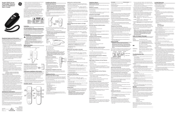 GE 16043750 Telephone User`s guide | Manualzz GE 16043750 Telephone User`s guide | Manualzz