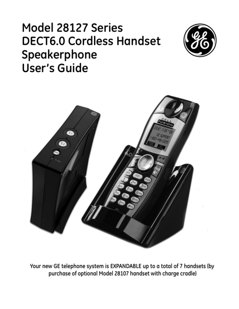 GE 28106 Cordless Telephone User Manual GE 28106 Cordless Telephone User Manual