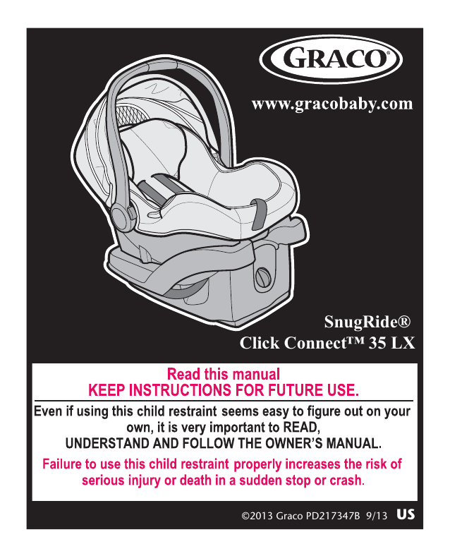 Graco 35 LX Car Seat User Manual | Manualzz Graco 35 LX Car Seat User Manual | Manualzz