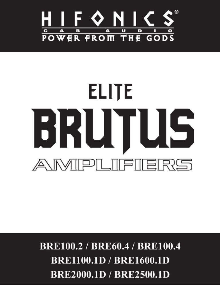 Hifonics Brutus Elite User manual Hifonics Brutus Elite User manual