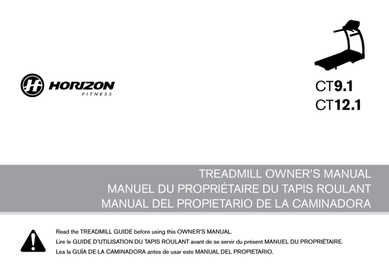 Horizon Fitness CT12.1 User manual Horizon Fitness CT12.1 User manual