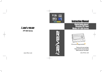 IRiver IFP-1000 MP3 Player Instruction manual | Manualzz