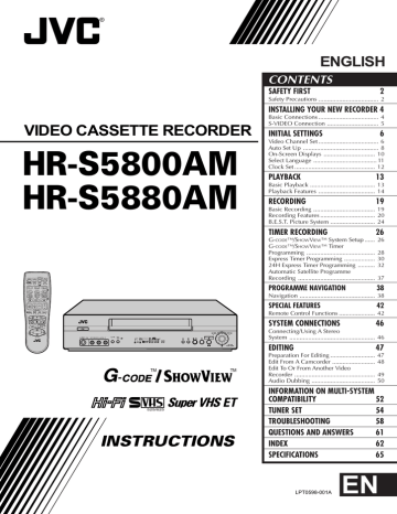 JVC 0701MNV*ID*PJ VCR User Manual | Manualzz JVC 0701MNV*ID*PJ VCR User Manual | Manualzz