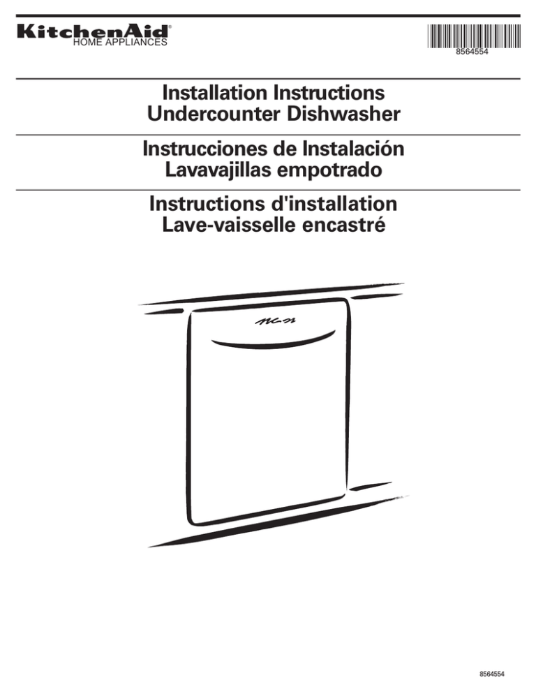KitchenAid 8564554 Dishwasher User Manual KitchenAid 8564554 Dishwasher User Manual