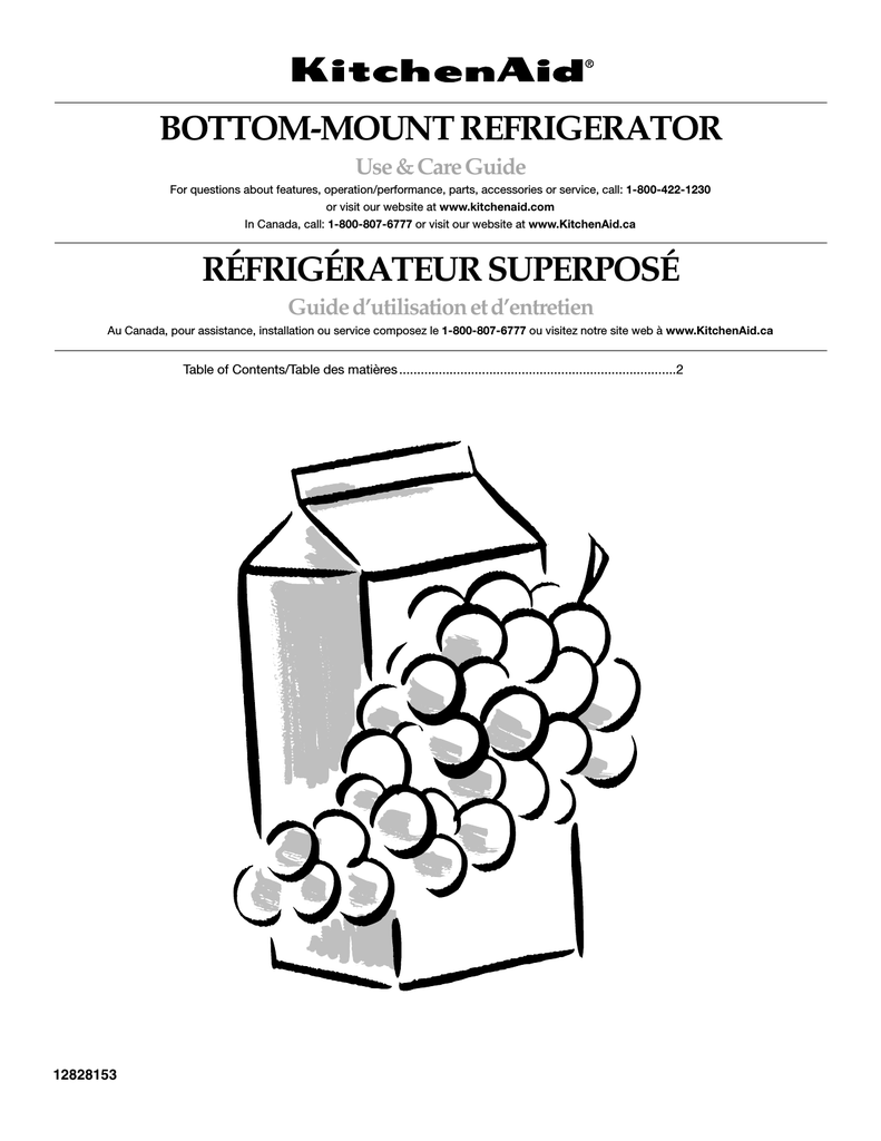 KitchenAid KBRS20ETBL Refrigerator User Manual | Manualzz KitchenAid KBRS20ETBL Refrigerator User Manual | Manualzz