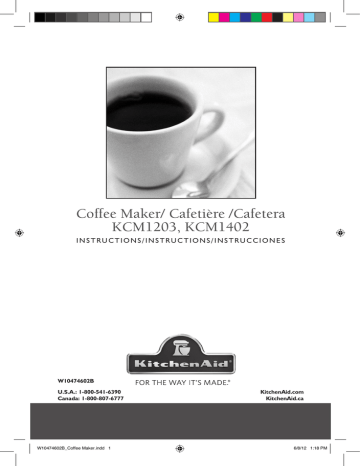 KitchenAid KCM0802 Coffeemaker User Manual KitchenAid KCM0802 Coffeemaker User Manual