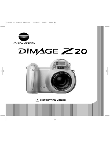 Konica Minolta Z20 Digital Camera User Manual Konica Minolta Z20 Digital Camera User Manual