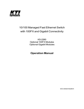 KTI Networks KS-2260 Switch Operation Manual | Manualzz KTI Networks KS-2260 Switch Operation Manual | Manualzz