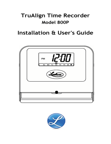 Lathem 800P Time Clock User Manual Manualzz