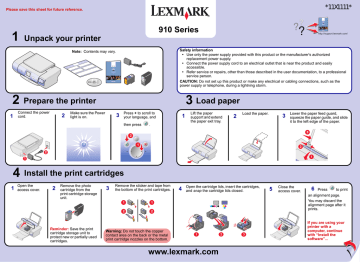 Lexmark 910 Series Printer User Manual | Manualzz