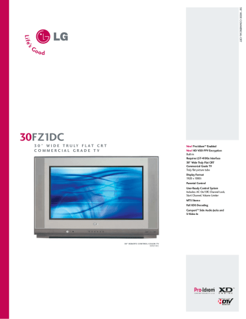 LG Electronics 30FZ1DC CRT Television User Manual LG Electronics 30FZ1DC CRT Television User Manual