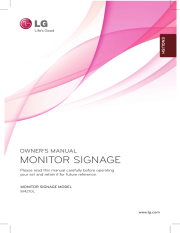 LG Electronics M4210LCBA Computer Monitor Owner`s manual | Manualzz