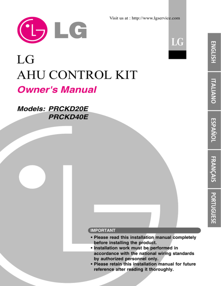 LG PRCKD40E Owner's manual LG PRCKD40E Owner's manual