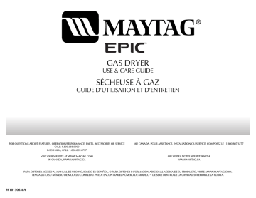 Maytag W10150638A Clothes Dryer Use & care guide | Manualzz