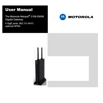 Motorola 2108-D9/N9 Network Router User Manual | Manualzz Motorola 2108-D9/N9 Network Router User Manual | Manualzz
