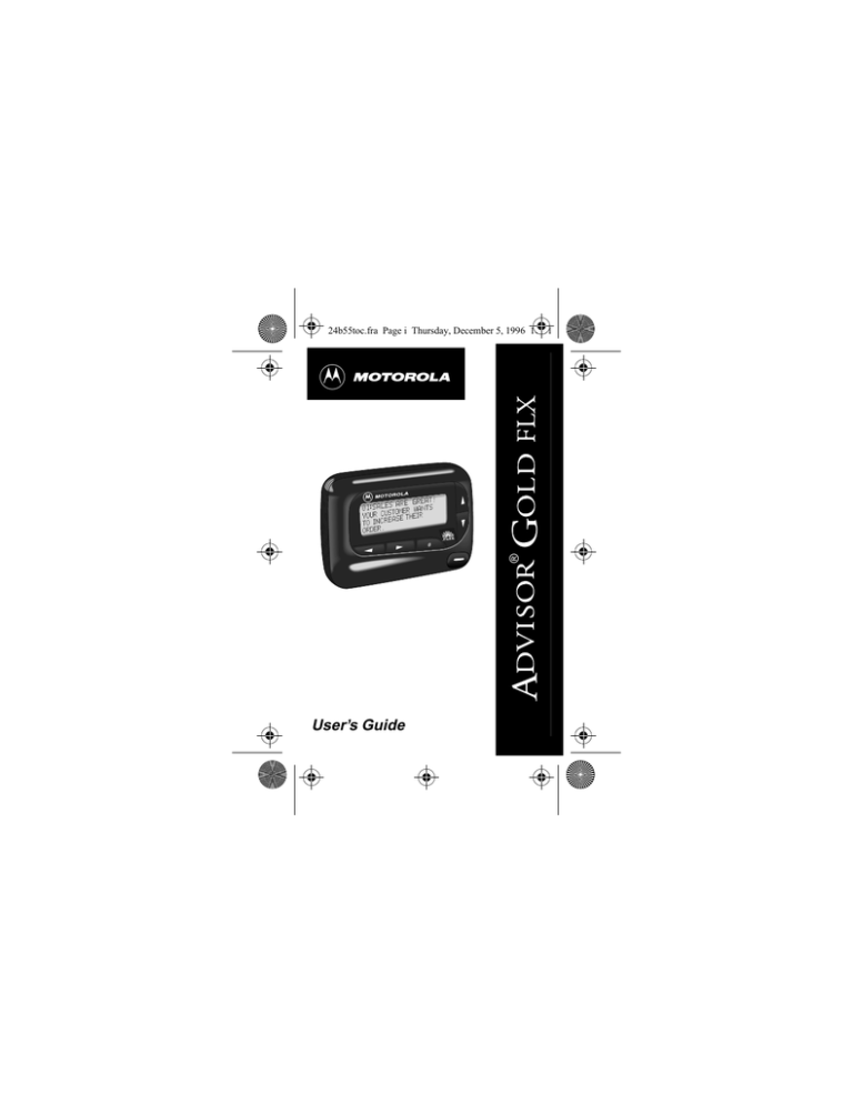 Motorola 6881024B55-A Pager User Manual Motorola 6881024B55-A Pager User Manual
