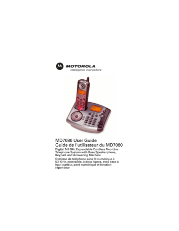 Motorola MD7080 Cordless Telephone User guide | Manualzz