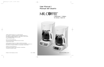 Mr. Coffee 114202 Coffeemaker User Manual Mr. Coffee 114202 Coffeemaker User Manual