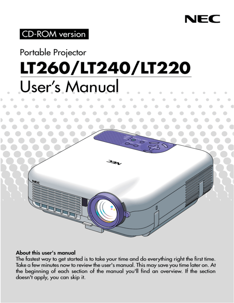 NEC LT240 Projector User Manual NEC LT240 Projector User Manual