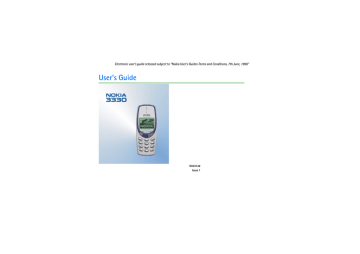 Nokia 3330 Cell Phone User`s guide | Manualzz