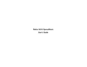Nokia 5610 Cell Phone User Manual Nokia 5610 Cell Phone User Manual
