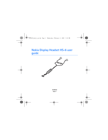Nokia HS-6 Headphones User guide | Manualzz Nokia HS-6 Headphones User guide | Manualzz