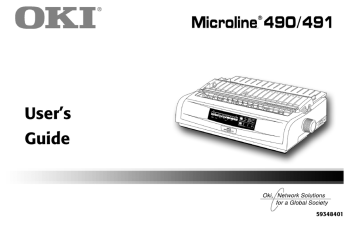 OKI 62418901, MICROLINE 491, MICROLINE 490 User manual OKI 62418901, MICROLINE 491, MICROLINE 490 User manual