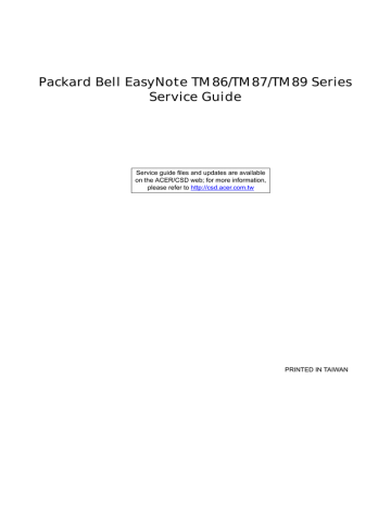 Packard Bell TM89 Laptop Service Guide | Manualzz