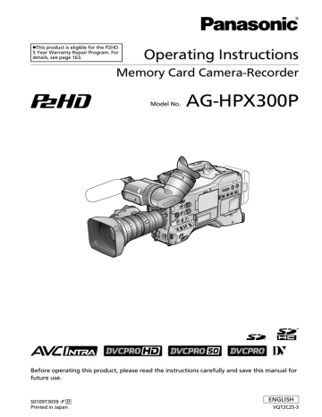Panasonic AG-DTL1P VCR User Manual Panasonic AG-DTL1P VCR User Manual