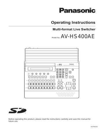 Panasonic AV-HS400AE Switch User Manual Panasonic AV-HS400AE Switch User Manual