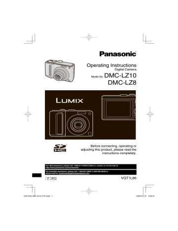 Panasonic DMC-LZ10 Digital Camera User Manual Panasonic DMC-LZ10 Digital Camera User Manual