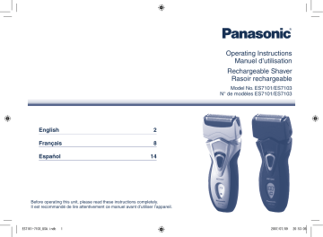 Panasonic ES7101 Electric Shaver User Manual Panasonic ES7101 Electric Shaver User Manual